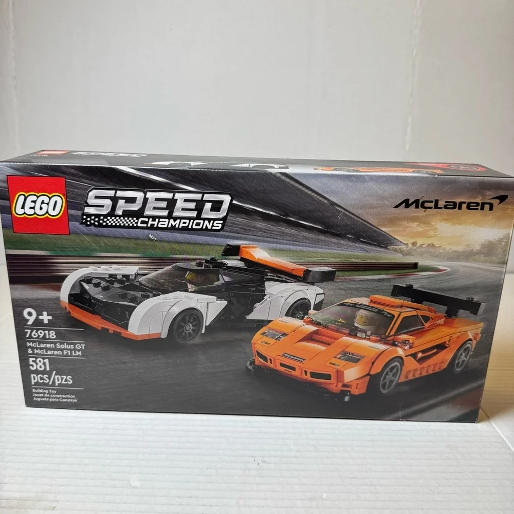 Lego Speed Champions McLaren Orange and White Race Cars